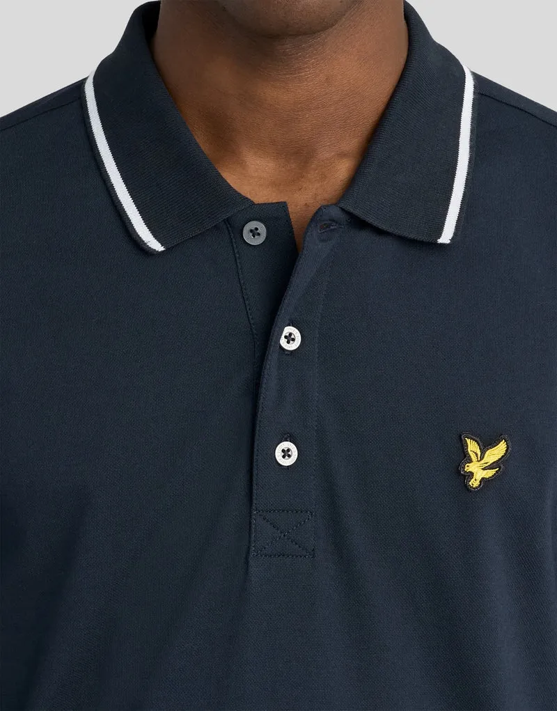 Tipped Long Sleeve Polo Shirt