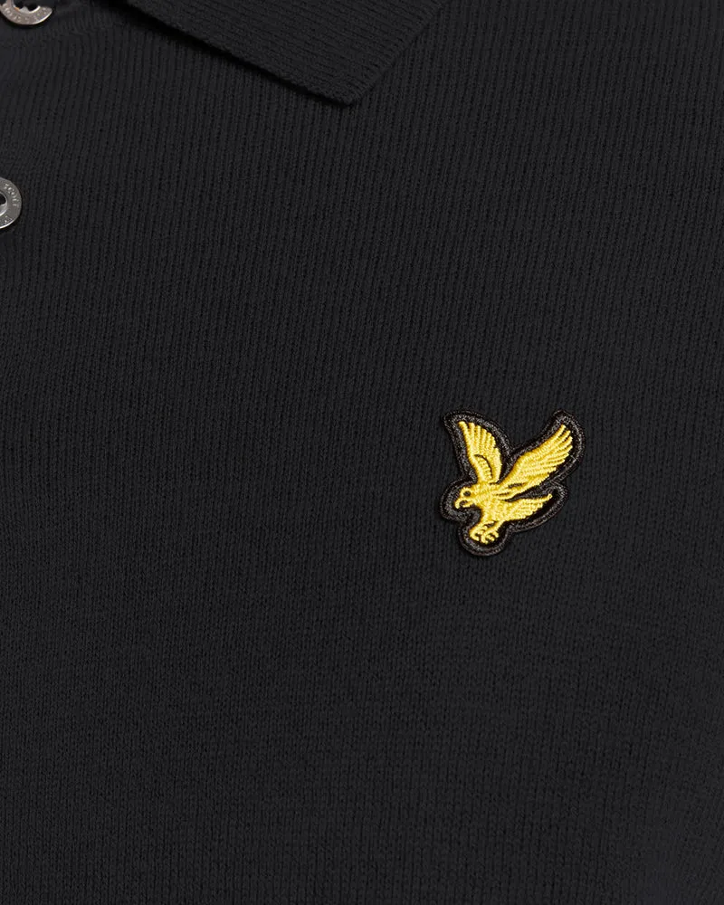 Merino Blend Long Sleeve Polo Shirt
