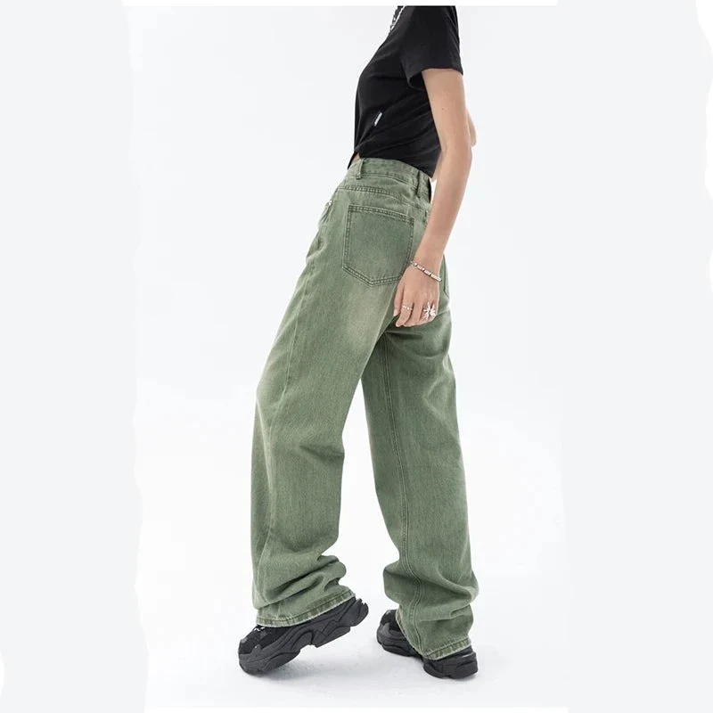 Jean large vert