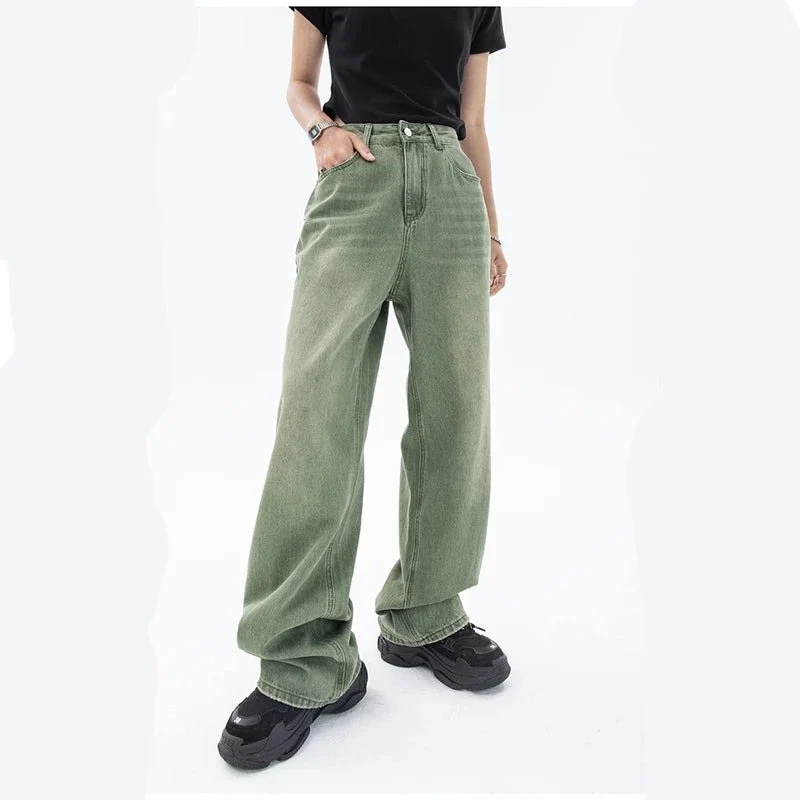 Jean large vert