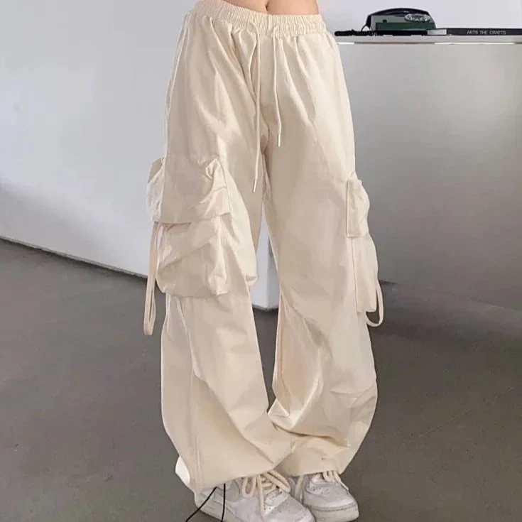 Pantalon parachute beige