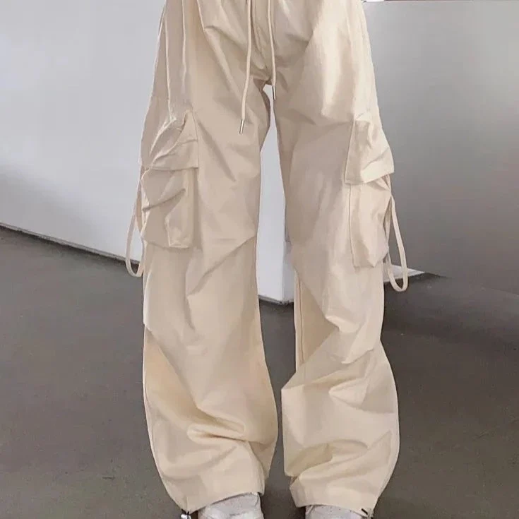 Pantalon parachute beige