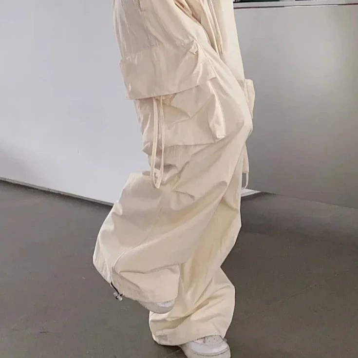 Pantalon parachute beige