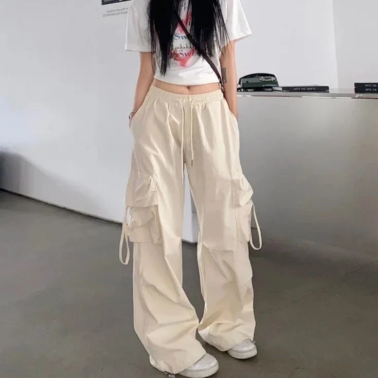 Pantalon parachute beige