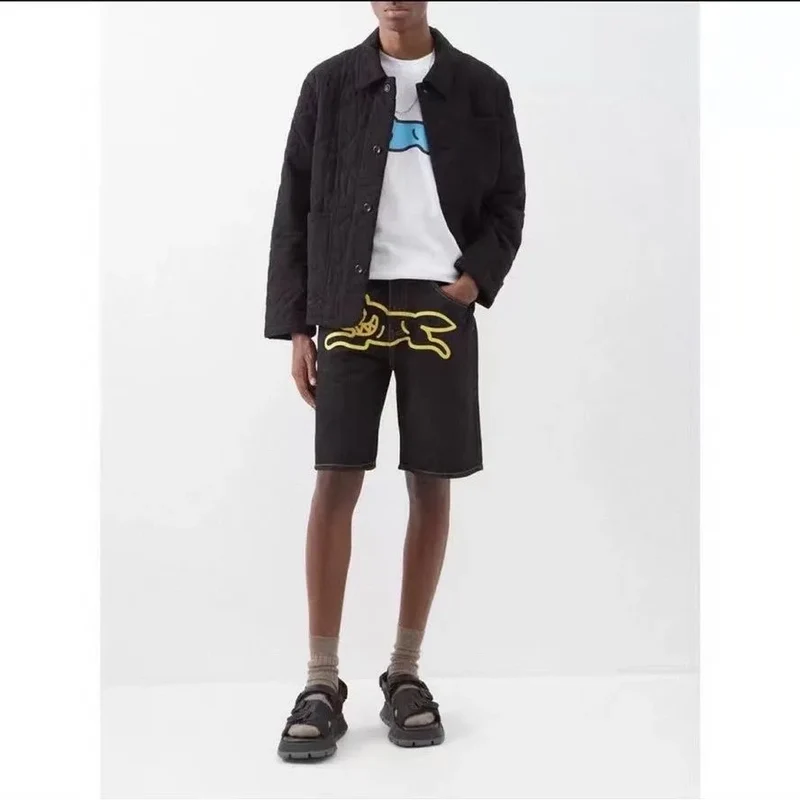 Oversized denim shorts