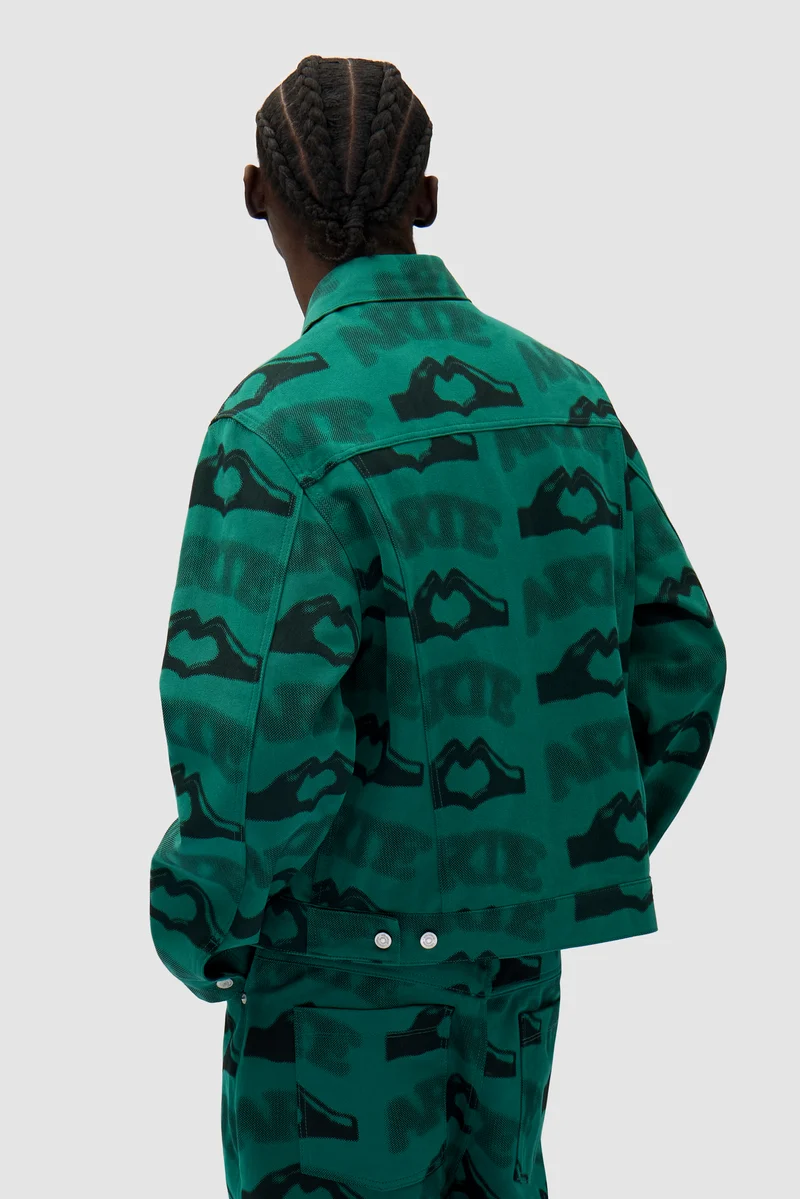 Veste imprimée en forme de cœur - Vert