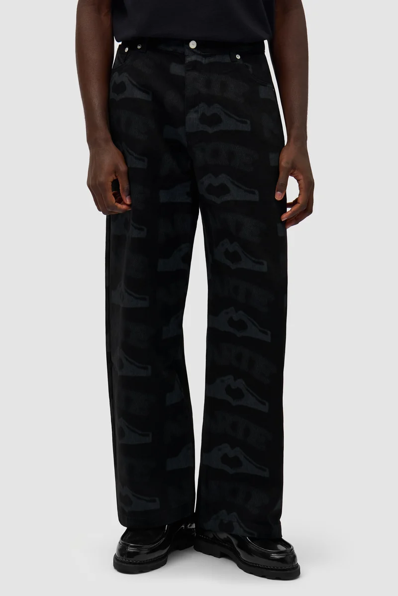 Pantalon imprimé Heart - Noir