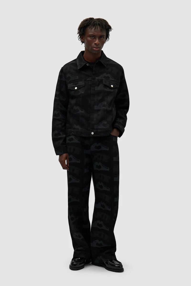 Pantalon imprimé Heart - Noir