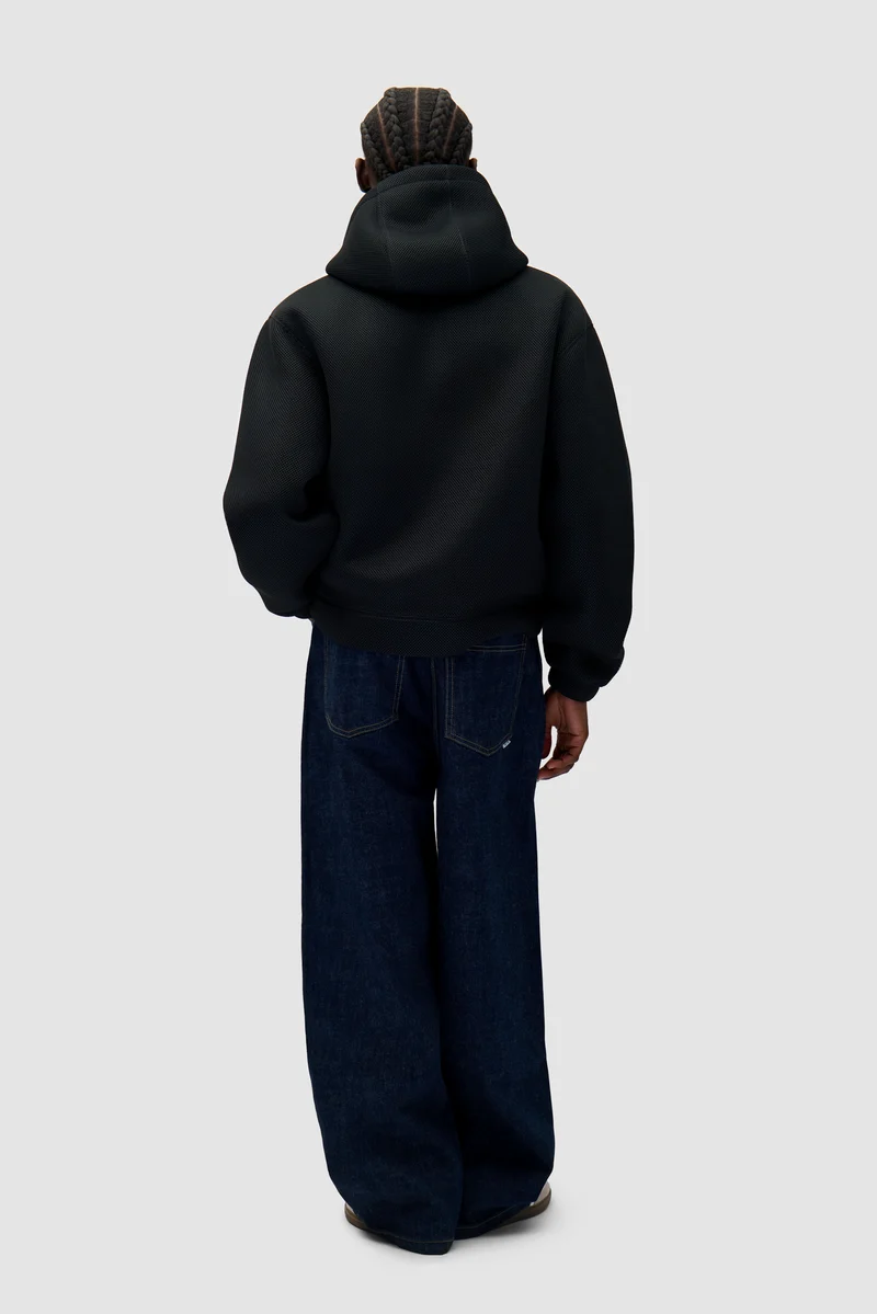 Veste à capuche en maille - Noir