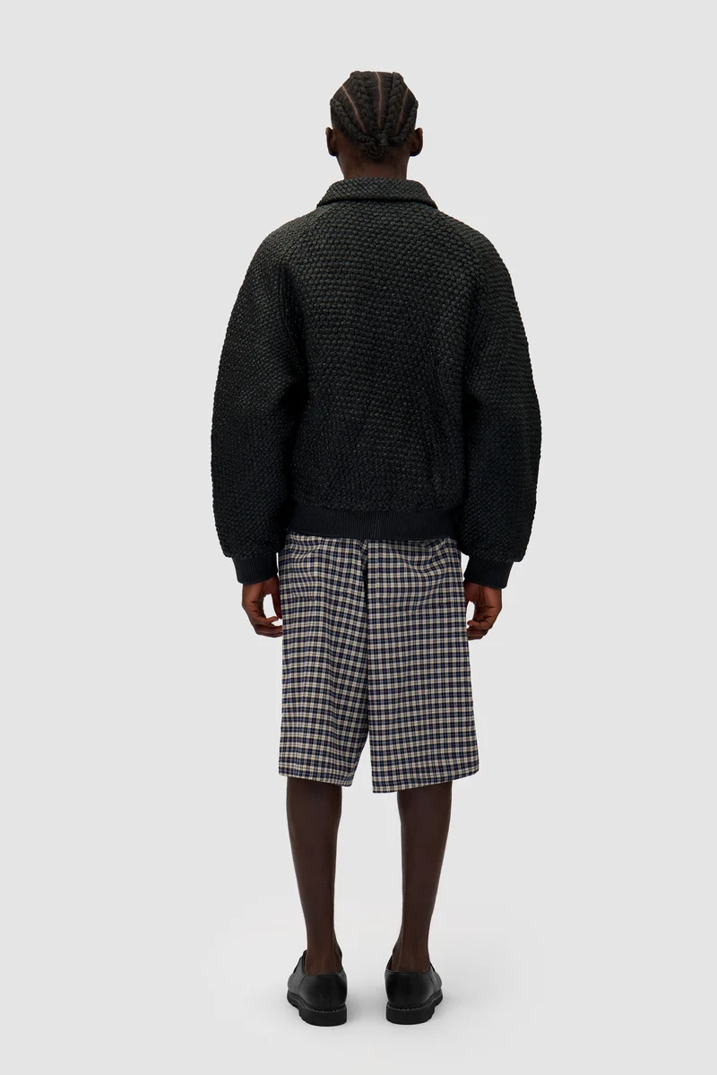 Veste en cuir tressé - Noir