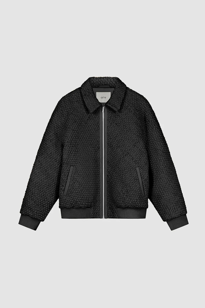 Veste en cuir tressé - Noir