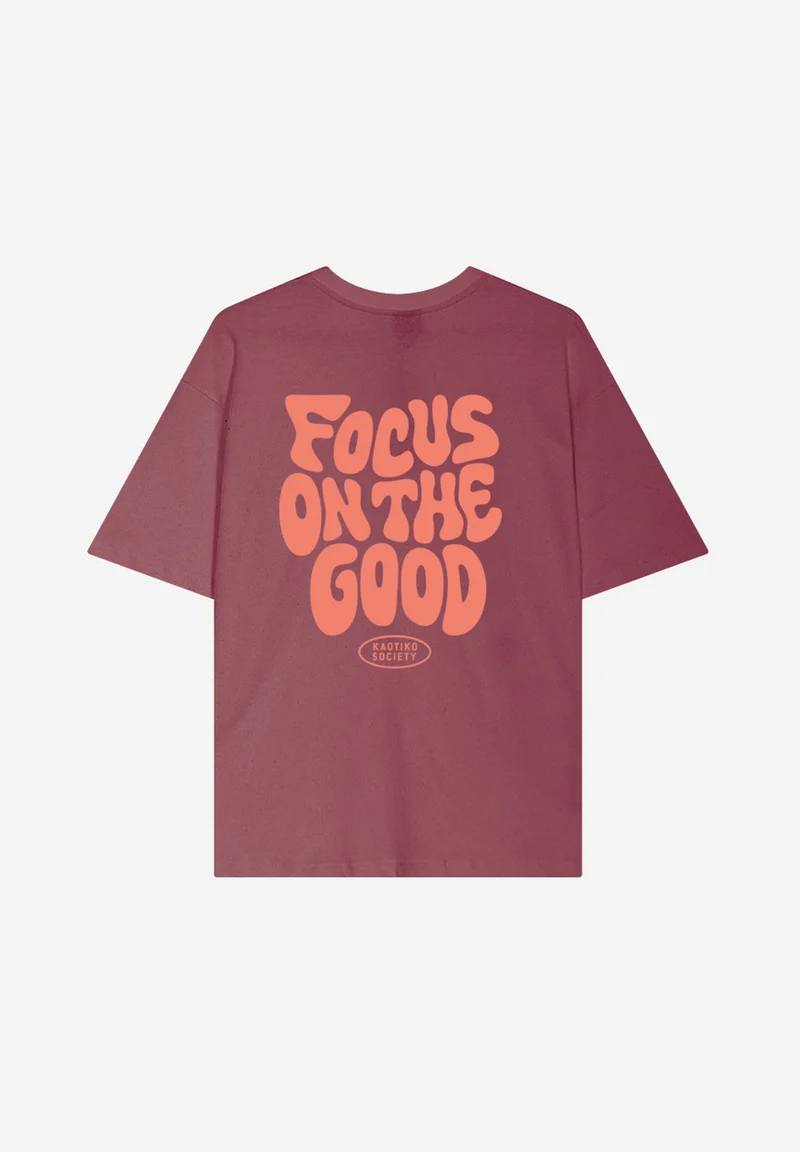 T-shirt Focus On The Good Burgundy