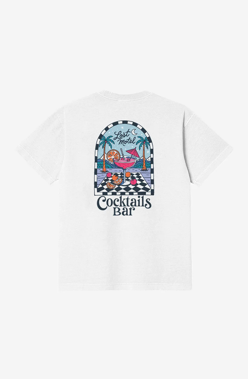 T-shirt Lost Motel Cocktails Bar blanc
