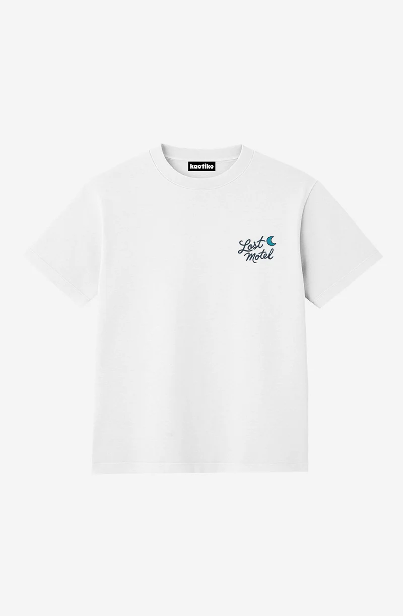 T-shirt Lost Motel Cocktails Bar blanc