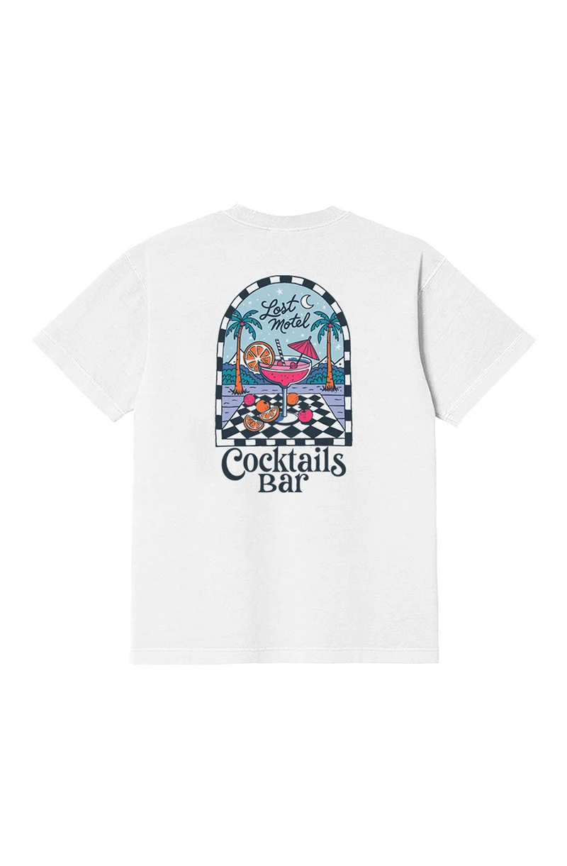 T-shirt Lost Motel Cocktails Bar blanc
