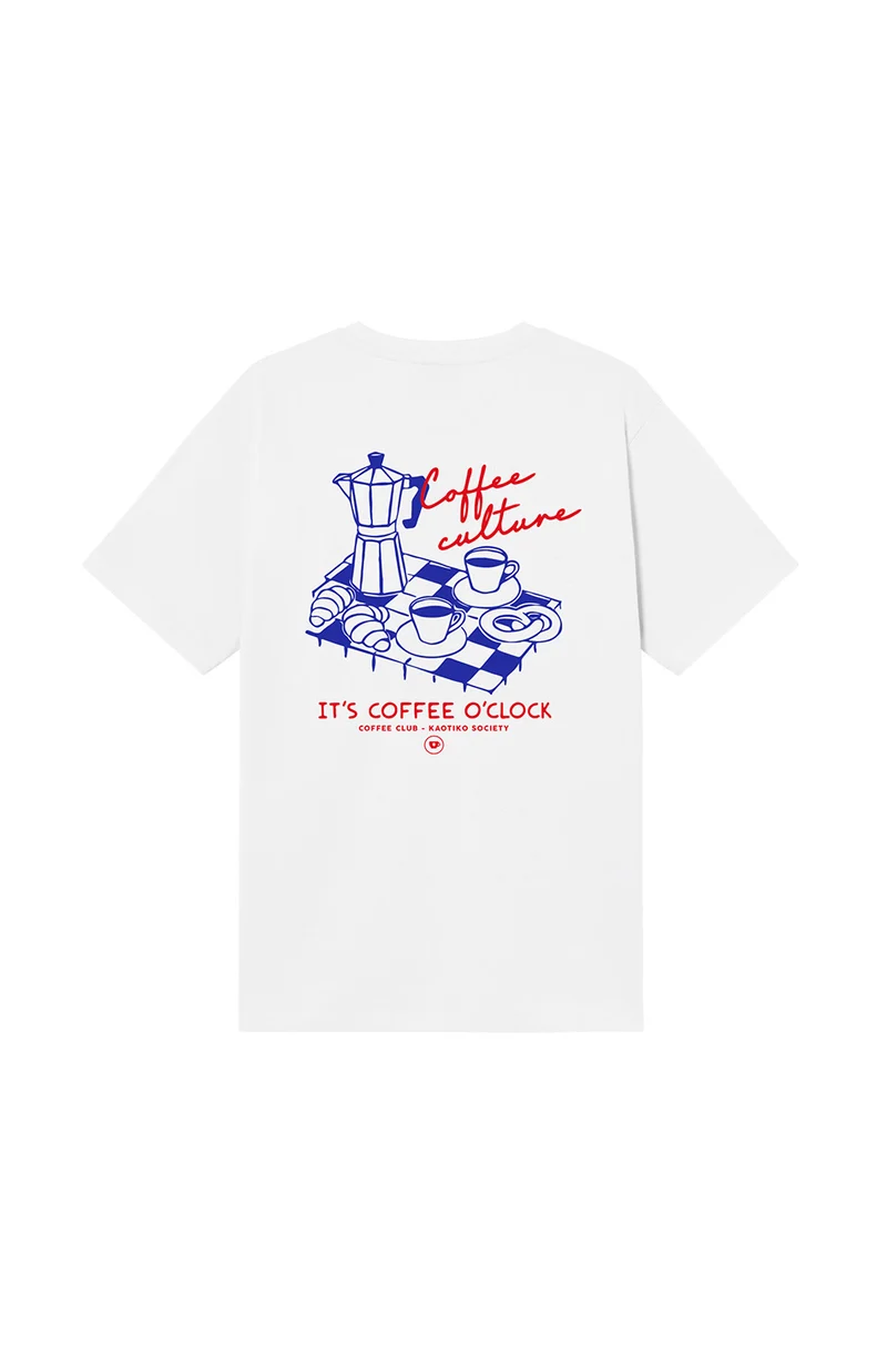 T-shirt Coffee Culture blanc