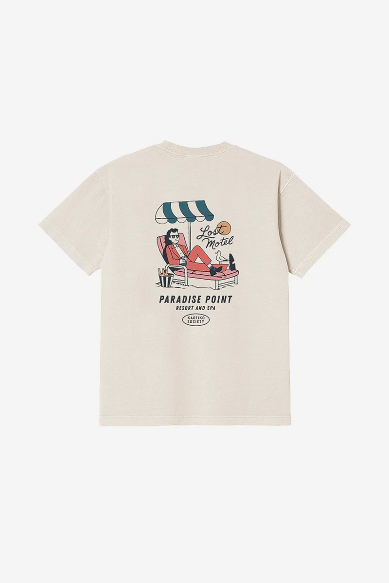 T-shirt Lost Motel en coton biologique ivoire