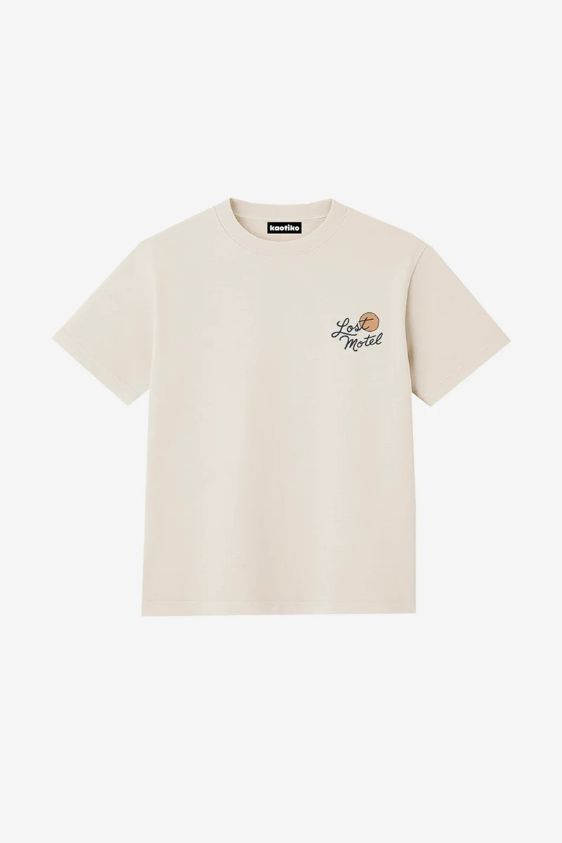 T-shirt Lost Motel en coton biologique ivoire