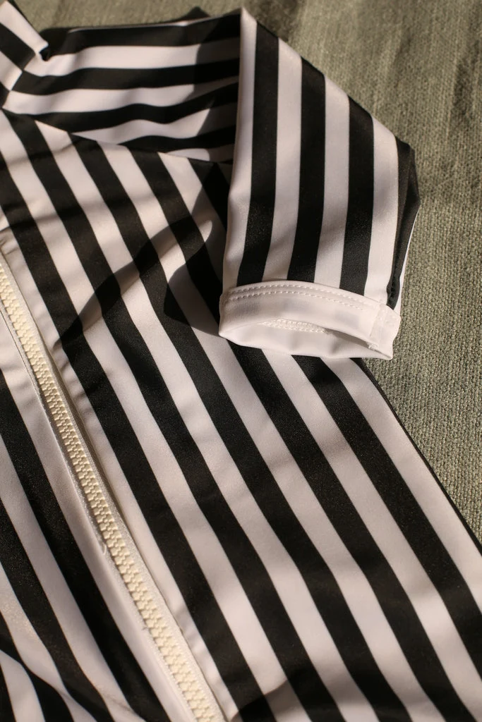 Full-leg bodysuit Grand-Galet Black/White UPF 50+