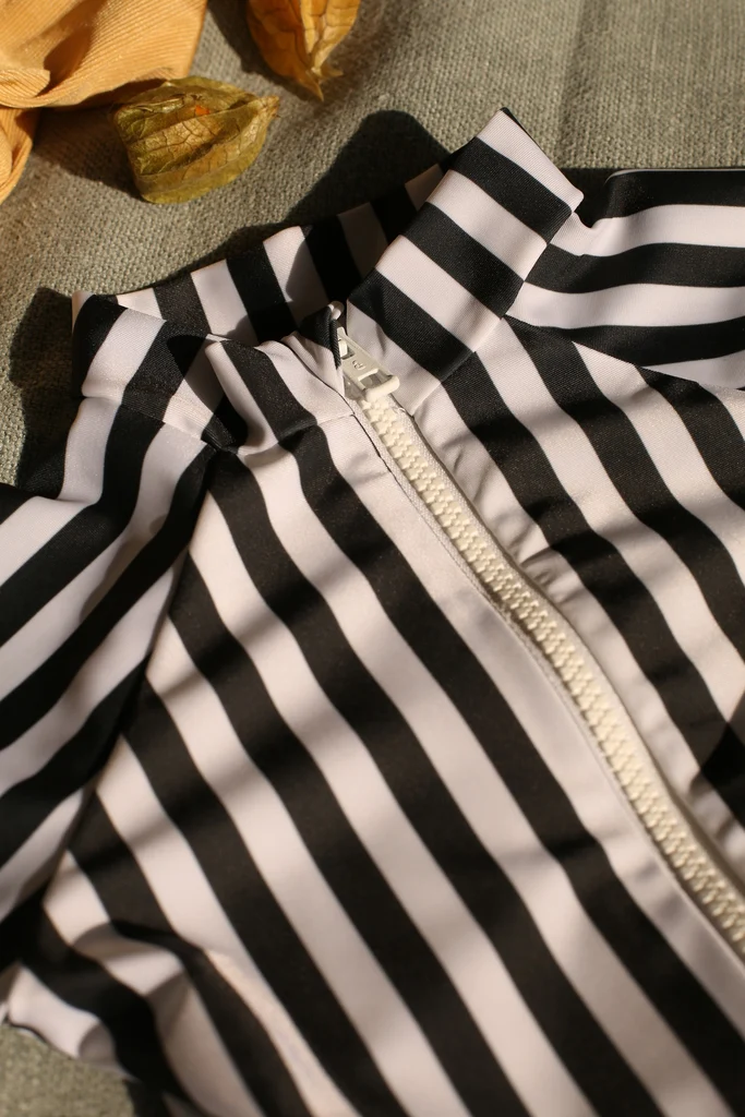 Full-leg bodysuit Grand-Galet Black/White UPF 50+