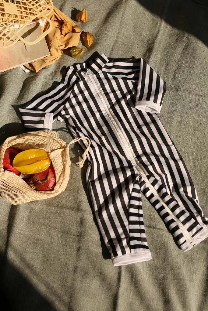 Full-leg bodysuit Grand-Galet Black/White UPF 50+