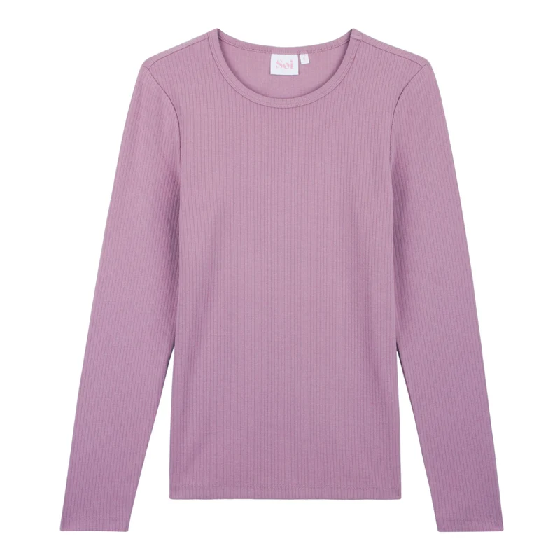 Pull en Coton Côtelé Lilas
