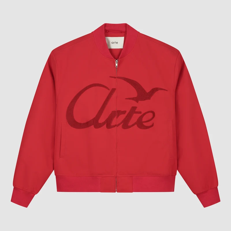 Logo Bird Bomber Jacket - Rouge
