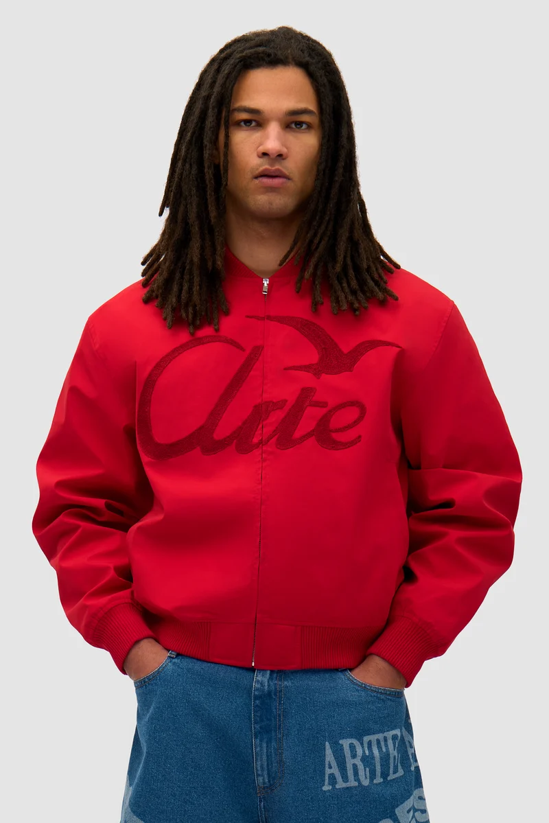Logo Bird Bomber Jacket - Rouge