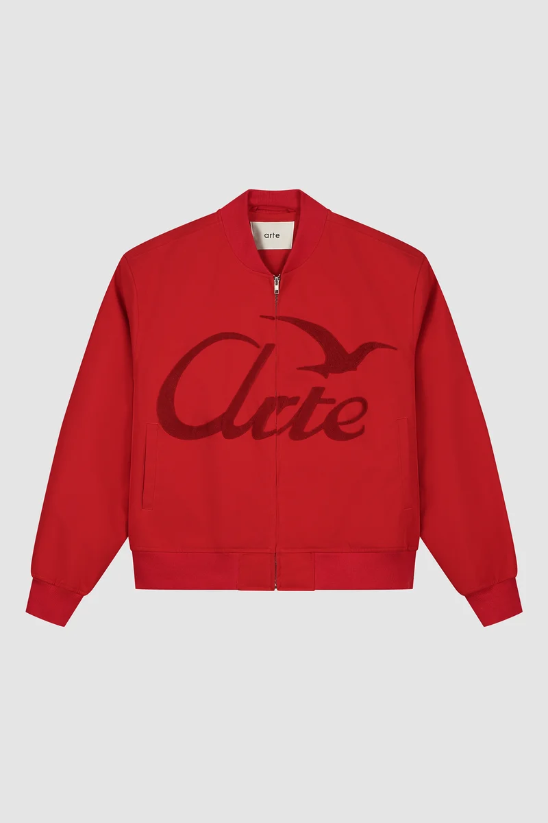 Logo Bird Bomber Jacket - Rouge