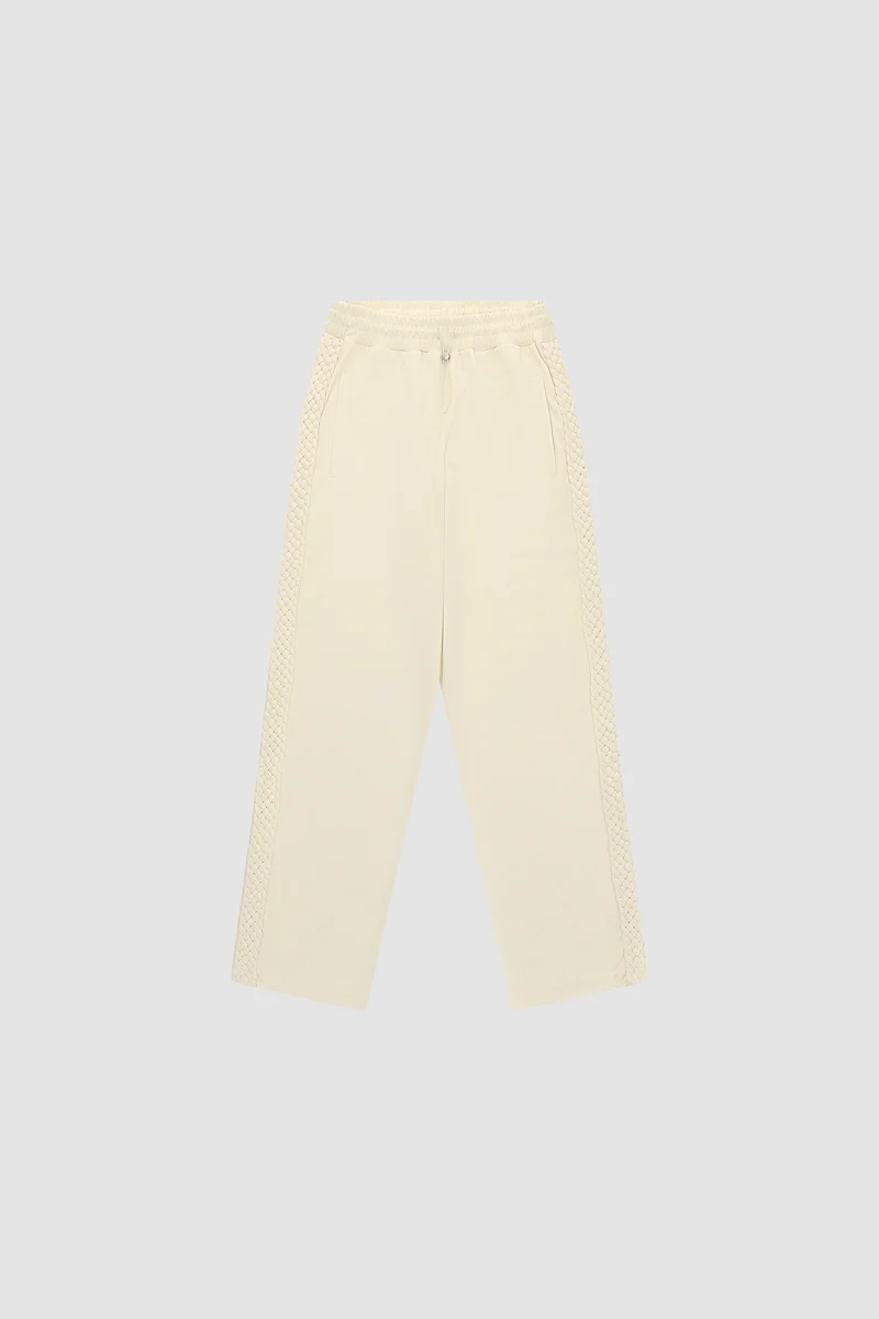 Pantalon à bandes tressées - Crème