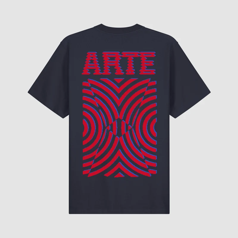 T-shirt à impression murale dans le dos - Bleu marine