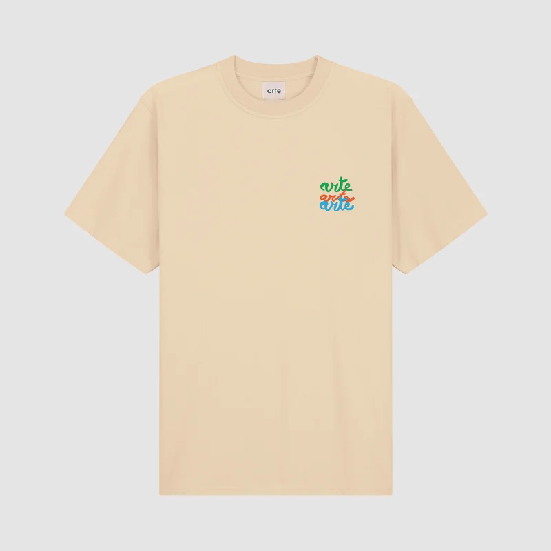 T-shirt à logo multiple - Crème