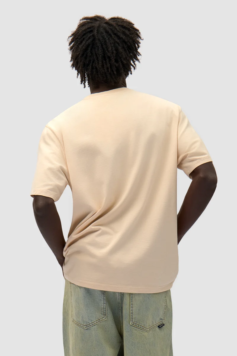 T-shirt à logo multiple - Crème