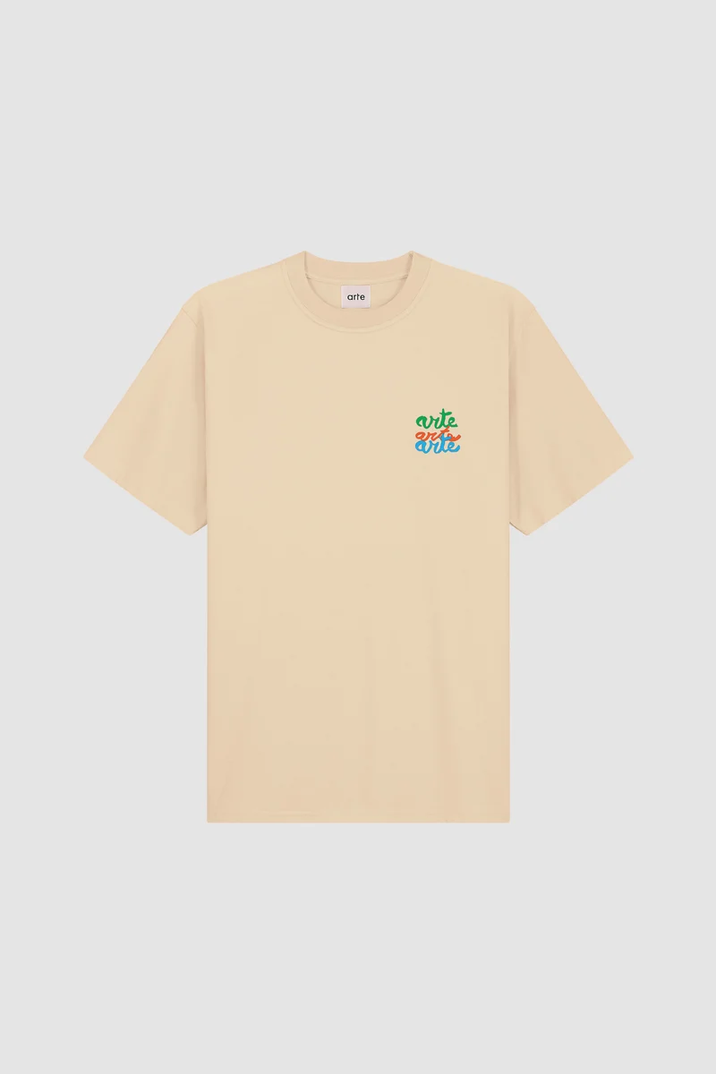T-shirt à logo multiple - Crème