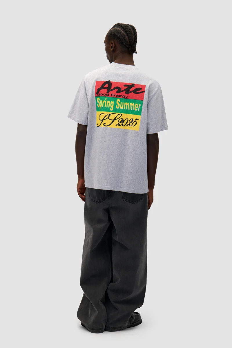 T-shirt à imprimé multicolore - Gris