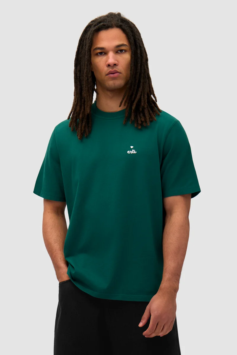 T-shirt avec logo en forme de cœur - Vert