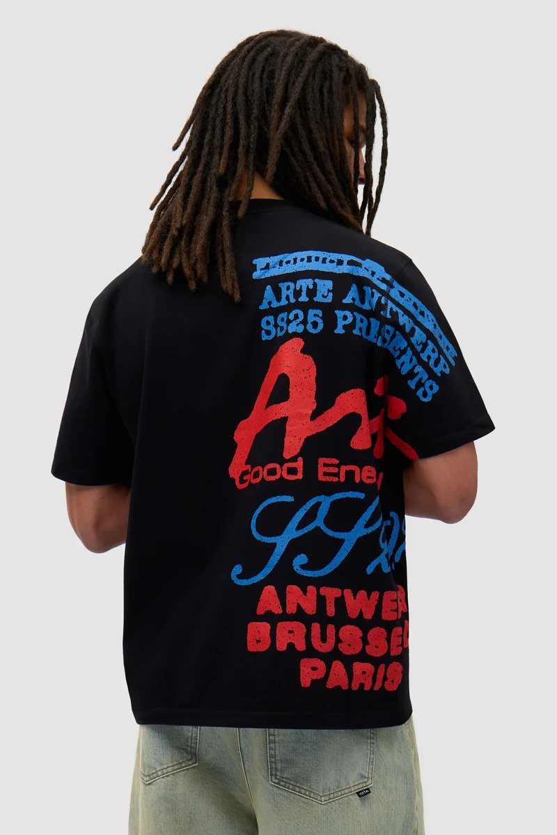 T-shirt à imprimé latéral - Noir