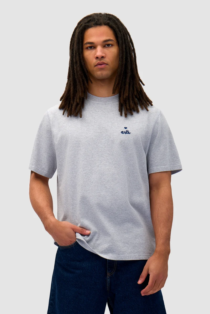 T-shirt avec logo en forme de cœur - Gris