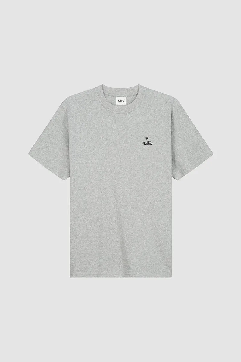 T-shirt avec logo en forme de cœur - Gris