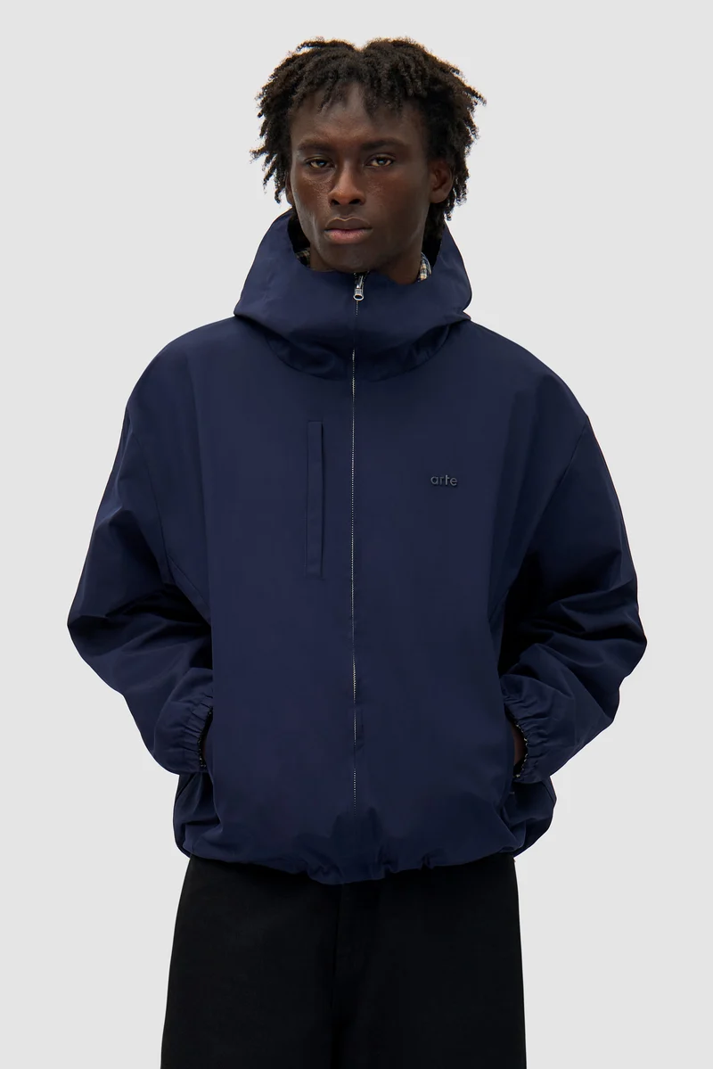 Veste technique réversible à carreaux - Navy/Plaid