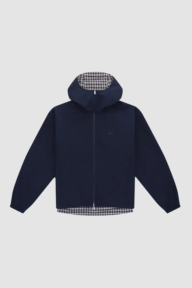 Veste technique réversible à carreaux - Navy/Plaid