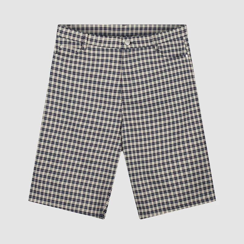 Short à carreaux - Crème/Marine