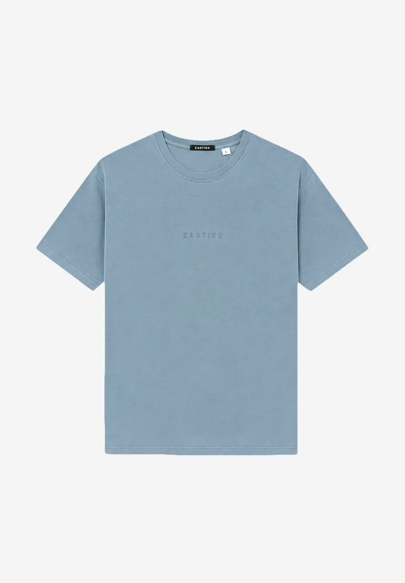T-shirt Basic bleu délavé