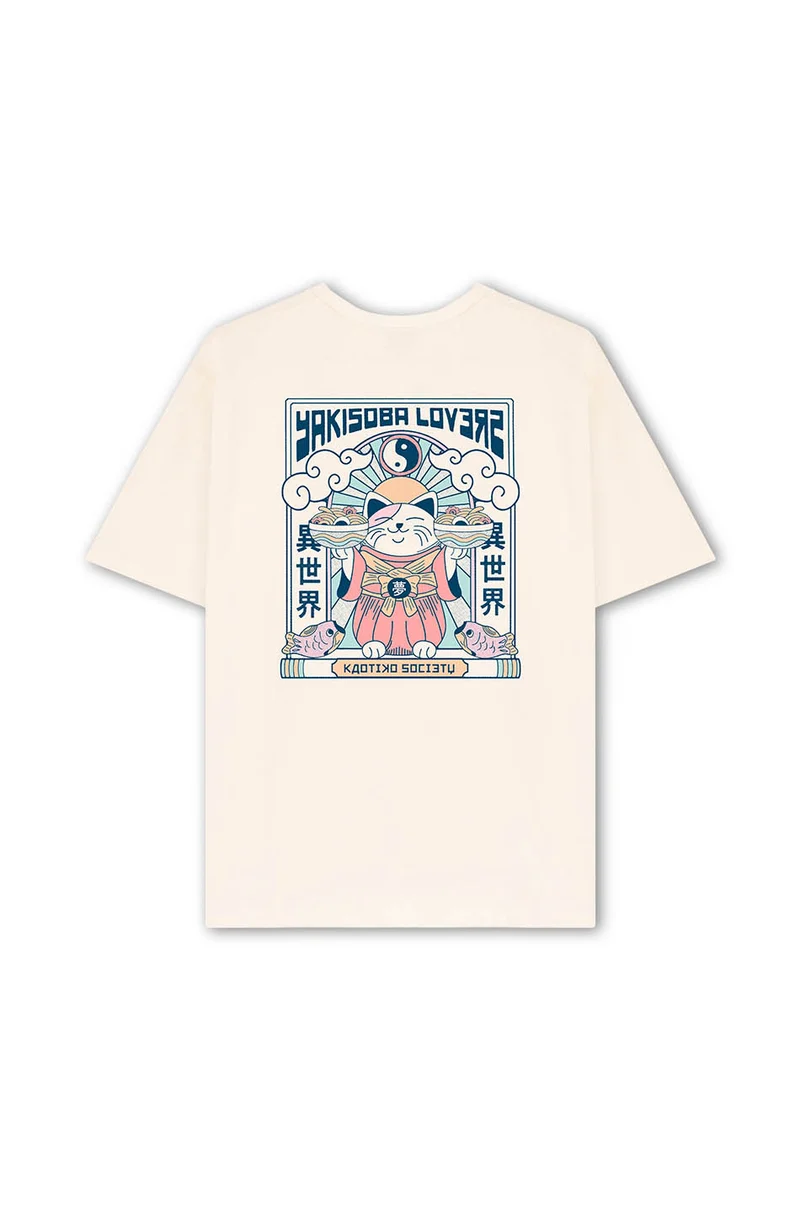 T-Shirt en coton bio ivoire Yakisoba Lovers