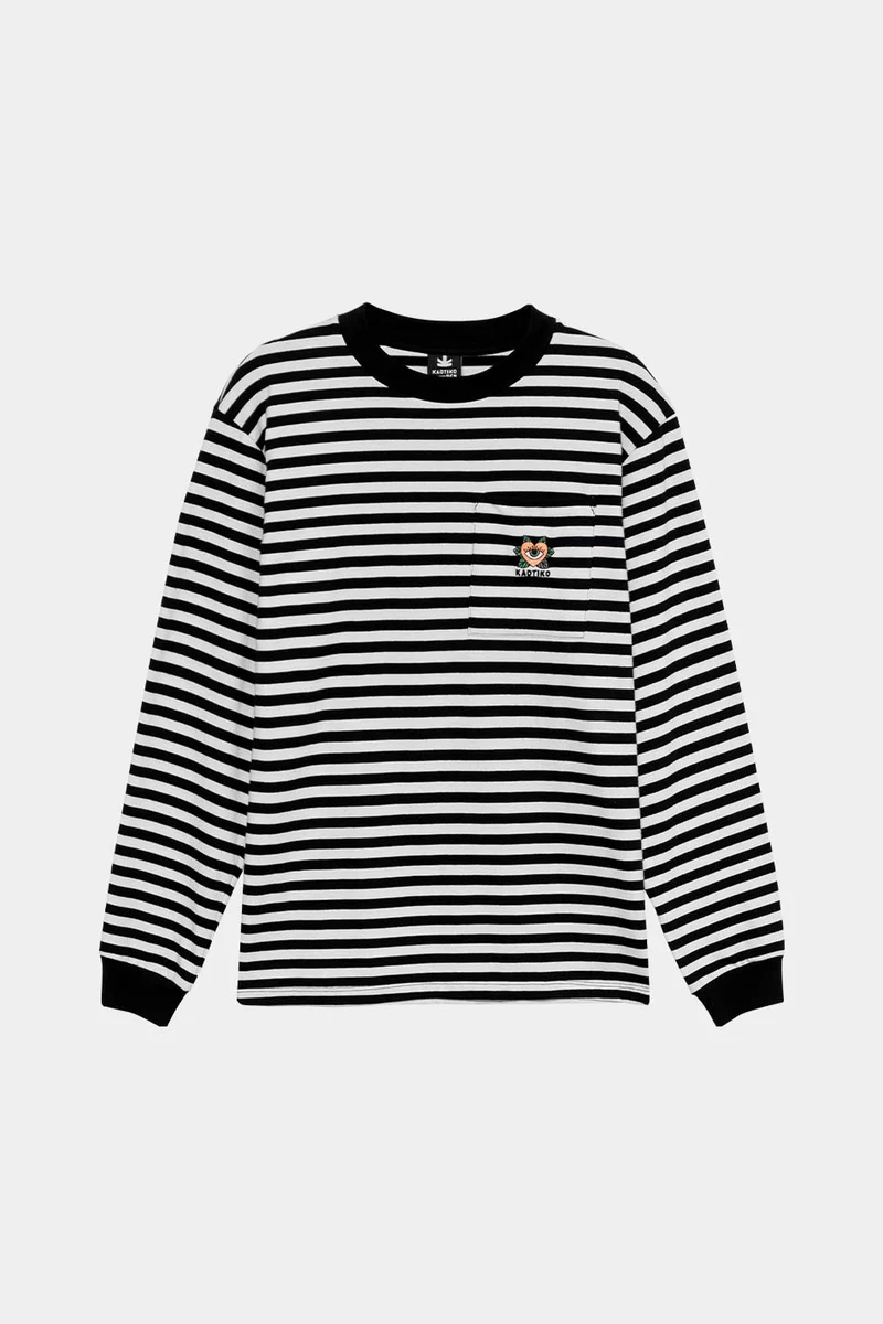 T-shirt Heart Rayures Noir/Écru