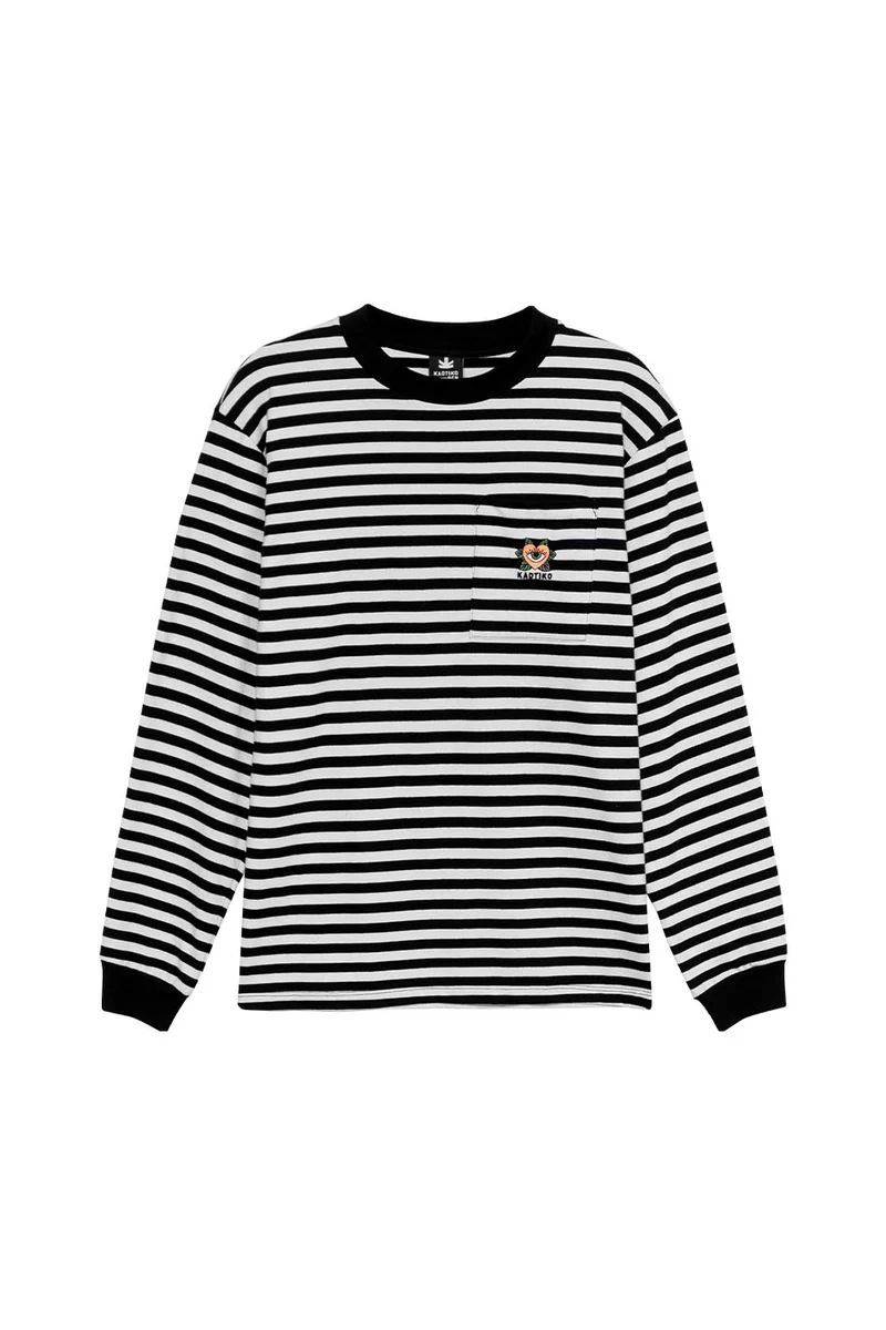T-shirt Heart Rayures Noir/Écru