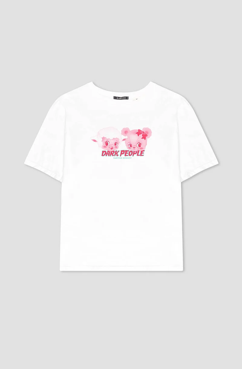 T-shirt Blanc Washed Dark People
