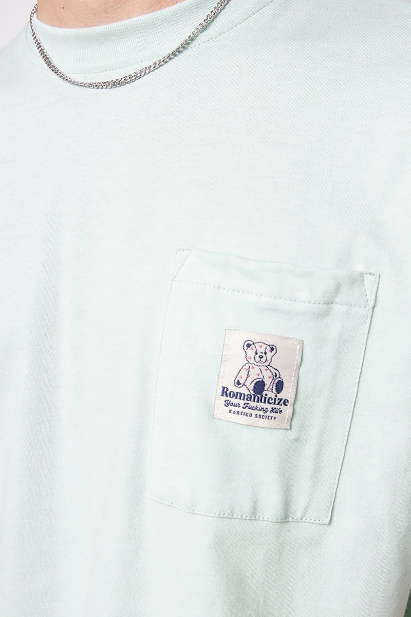 Tee-shirt Pocket Loving Bear Sweet Green