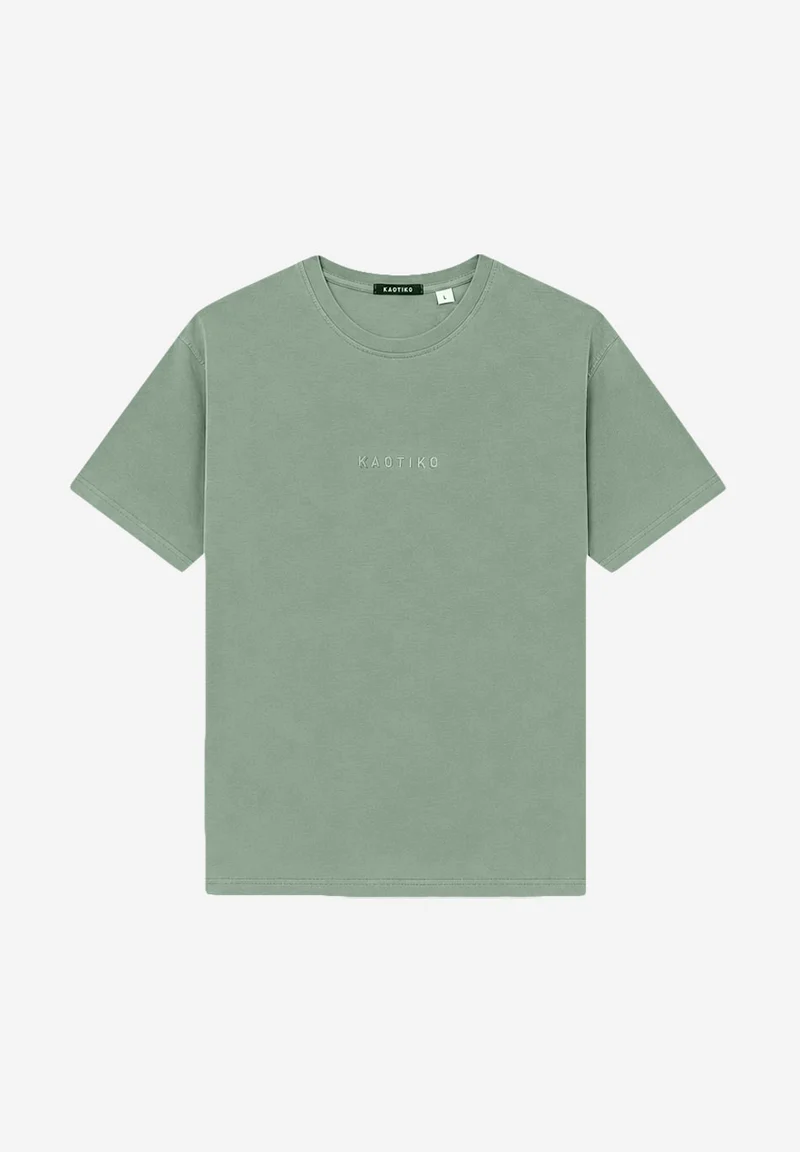 T-shirt Basic délavé kaki