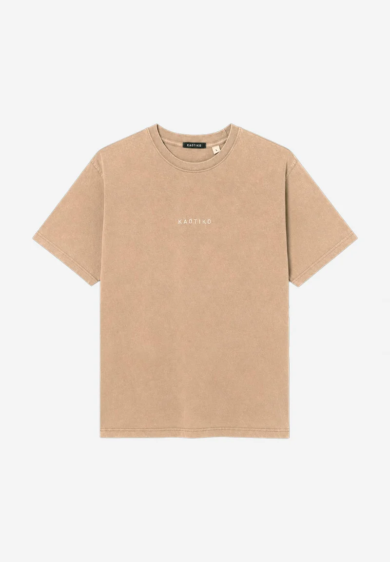 T-shirt Basic Washed Bone
